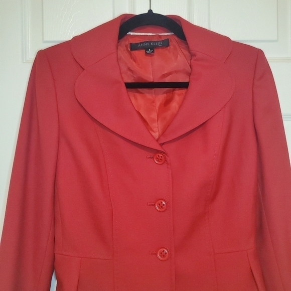 Anne Klein Red Blazer Jacket Sz 6 - Picture 2 of 9